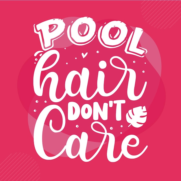 Plantilla de cotización de diseño vectorial premium de tipografía para el cabello de la piscina