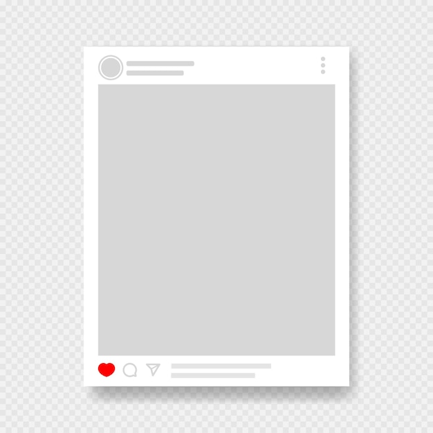 Plantilla de cotización vectorial de diseño de marco de fotos de redes sociales Ilustración vectorial de un marco de fotos de red social