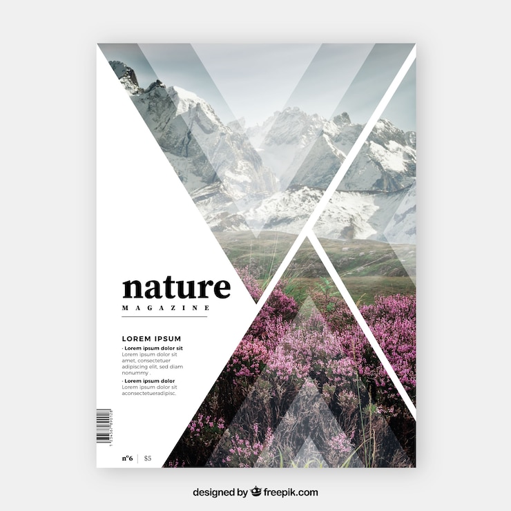Vector plantilla de cover de revista de naturaleza