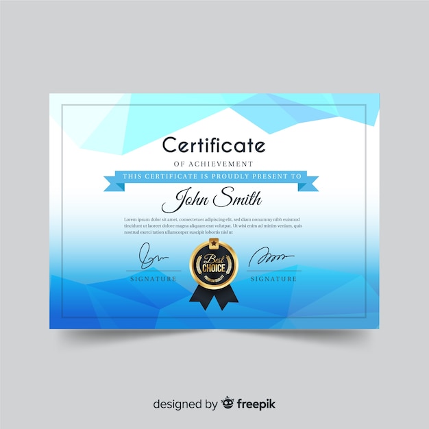 Plantilla creativa de certificado en estilo abstracto