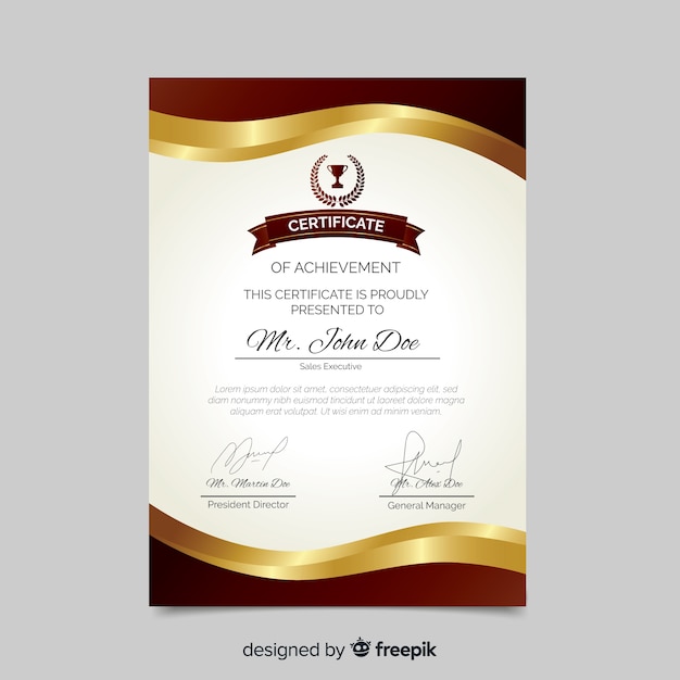 Plantilla creativa de certificado
