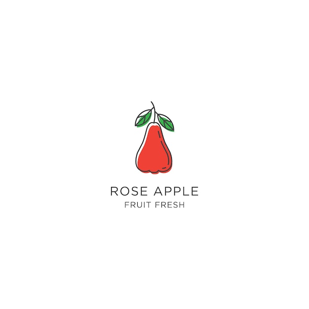 Plantilla creativa y divertida manzana rosa fruta logo vector