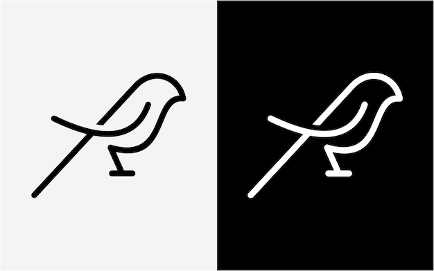 Plantilla creativa de línea de pájaro de diseño de logotipo