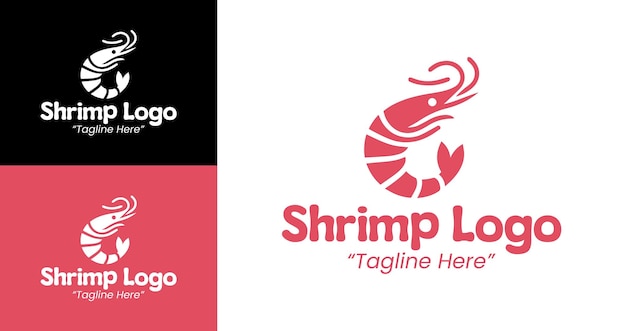 Plantilla creativa de logotipo de camarón para negocios de mariscos y necesidades de marca