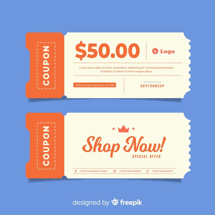Vector plantilla creativa de vale de regalo para rebajas
