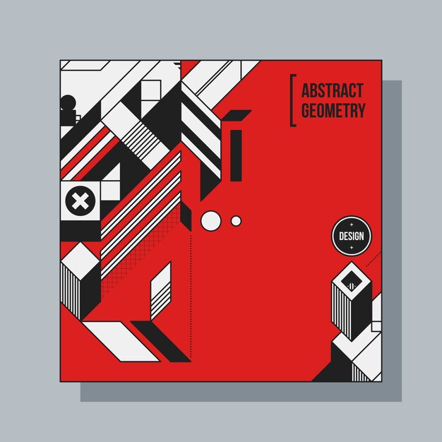 Plantilla cuadrada del diseño del fondo con los elementos geométricos abstractos. Útil para cubiertas de CD, publicidad y carteles.