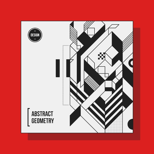 Plantilla cuadrada del diseño del fondo con los elementos geométricos abstractos. Útil para cubiertas de CD, publicidad y carteles.
