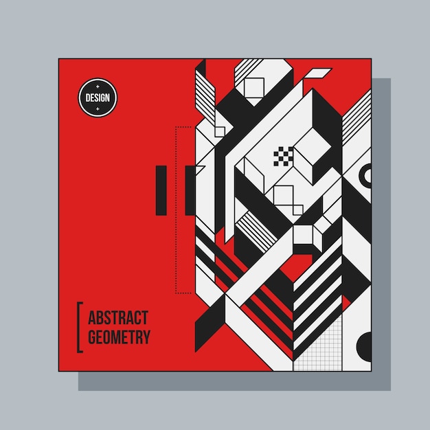 Plantilla cuadrada del diseño del fondo con los elementos geométricos abstractos. Útil para cubiertas de CD, publicidad y carteles.