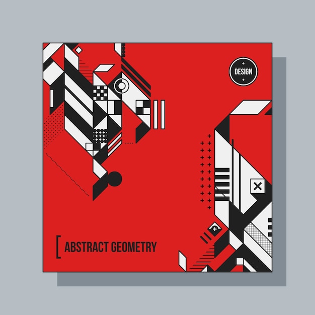 Plantilla cuadrada del diseño del fondo con los elementos geométricos abstractos. Útil para cubiertas de CD, publicidad y carteles.