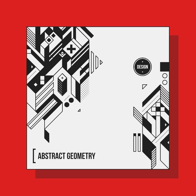 Plantilla cuadrada del diseño del fondo con los elementos geométricos abstractos. Útil para cubiertas de CD, publicidad y carteles.