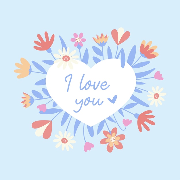 Una plantilla cuadrada con un patrón de corazón floral con un lugar para el texto un diseño para un cumpleaños