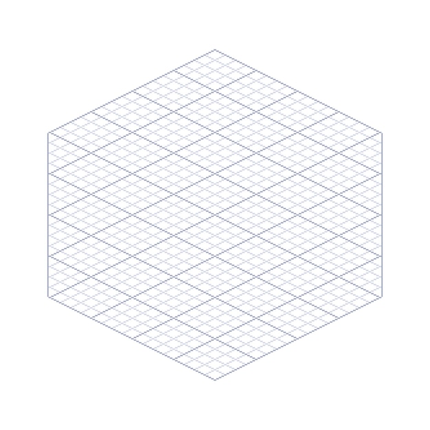 Vector plantilla de cuadrícula isométrica hexagonal para dibujar en estilo pixel art