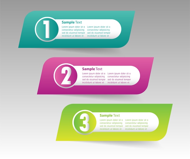 Plantilla de cuadro de texto 3D moderno, infografía de banner
