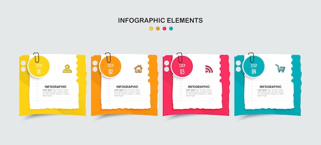 Plantilla de cuatro opciones de infografía creativa