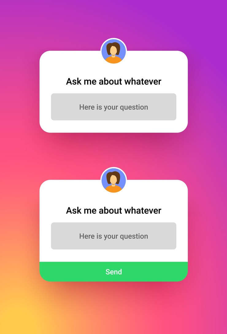 Vector plantilla de cuestionario de redes sociales instagram