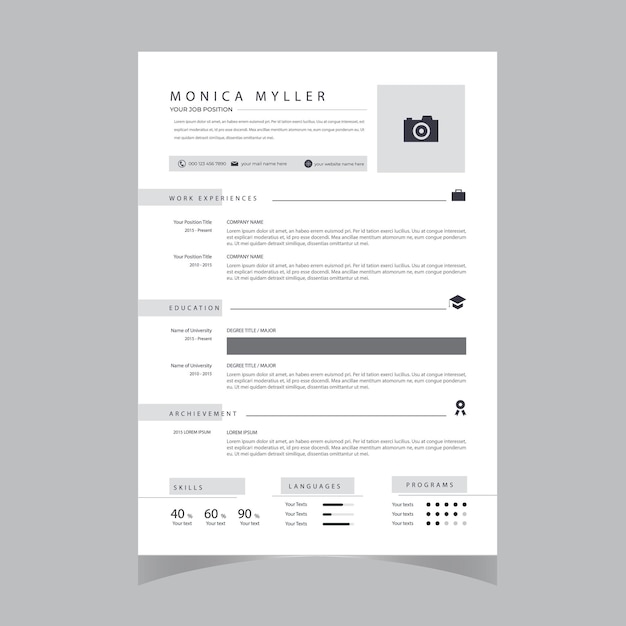 Plantilla de currículum y carta de presentación plantilla de curriculum vitae minimalista plantilla de CV currículum de trabajos profesionales