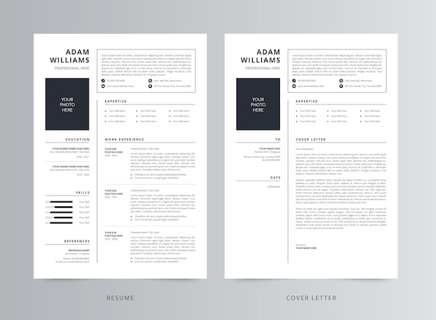 Plantilla de currículum moderno plantilla de cv y carta de presentación