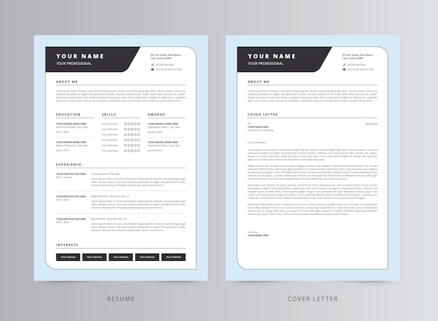 Plantilla de currículum moderno profesional, plantilla de CV