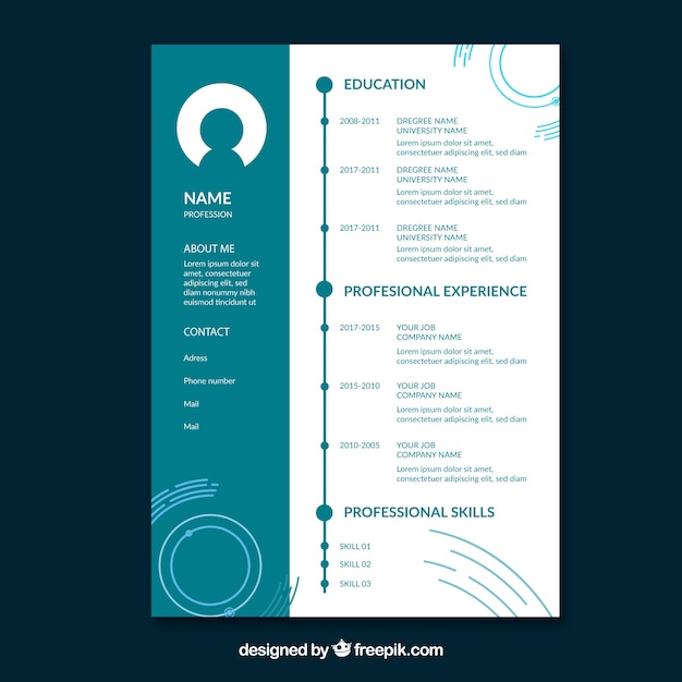 Vector plantilla de curriculum moderno