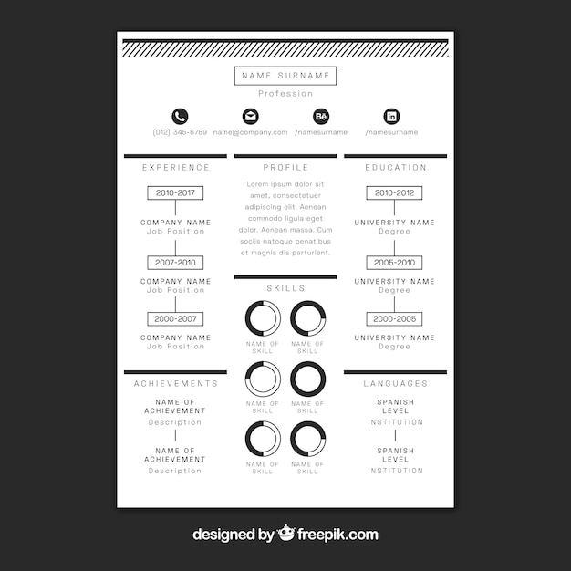 Vector plantilla de curriculum moderno