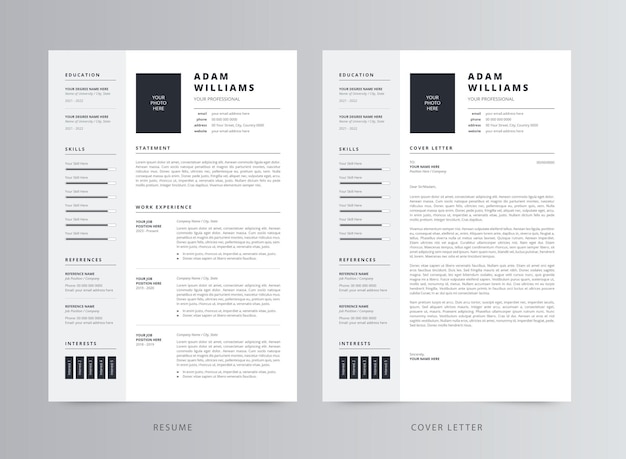 Plantilla de currículum, plantilla de currículum moderno profesional, plantilla de CV