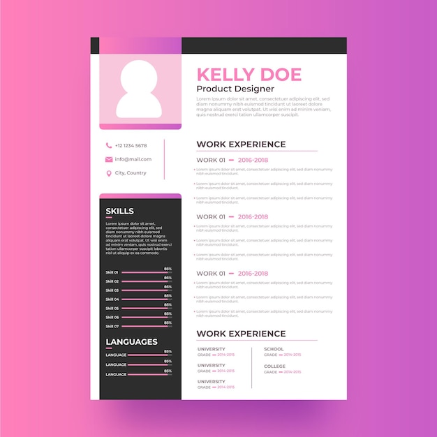 Plantilla de curriculum vitae moderno