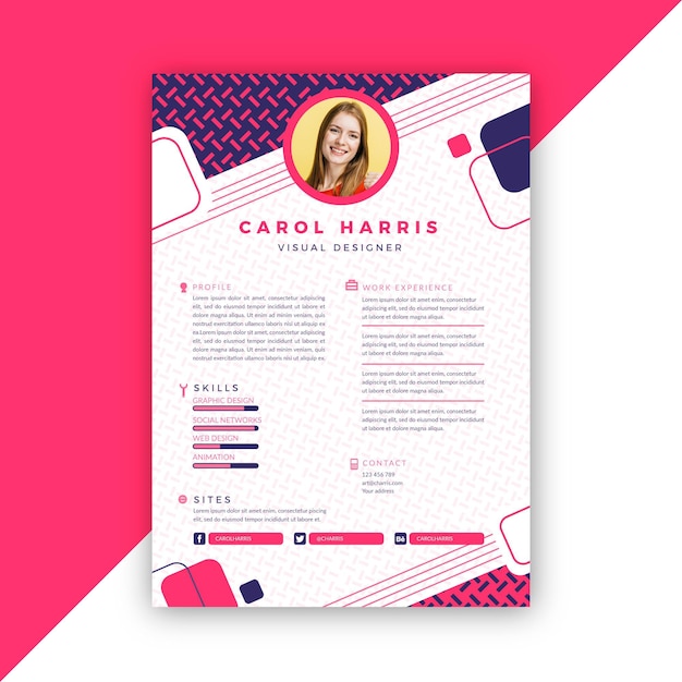 Plantilla de curriculum vitae moderno
