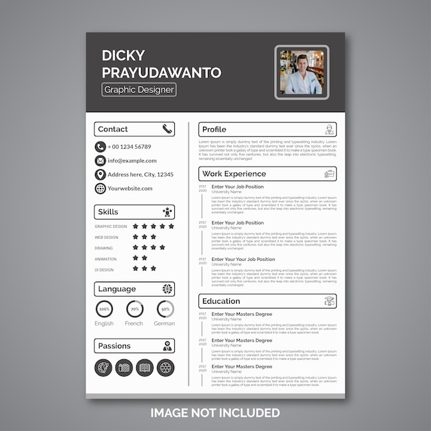 Plantilla de curriculum vitae profesional