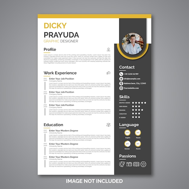 Plantilla de curriculum vitae profesional