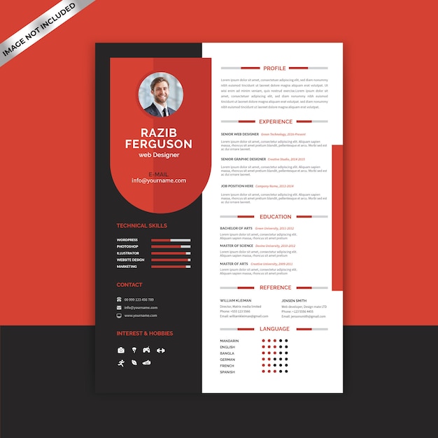 Vector plantilla de curriculum vitae simple y moderna