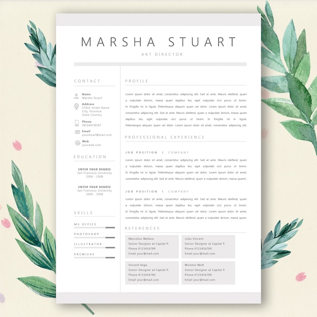 Plantilla del curriculum vitae