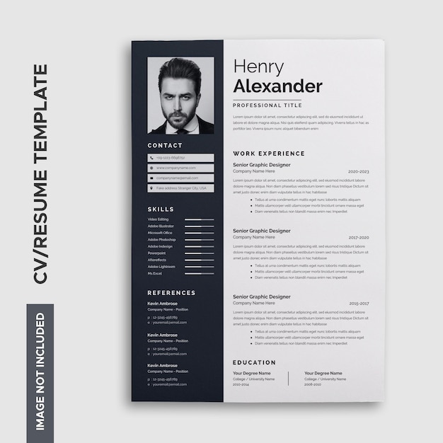 Vector plantilla del curriculum vitae