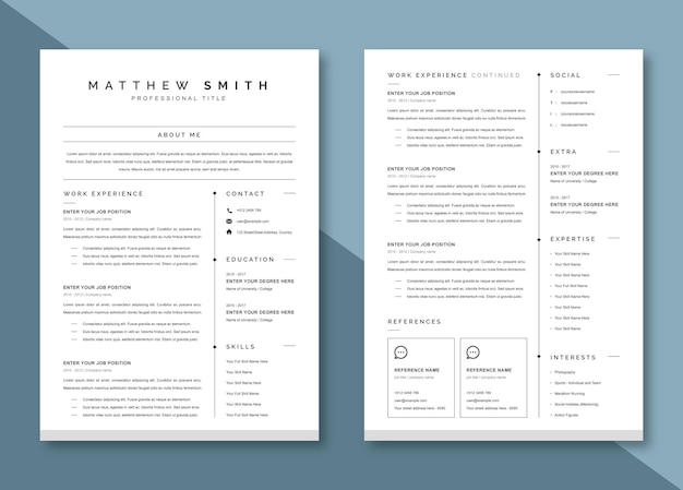 Plantilla del curriculum vitae