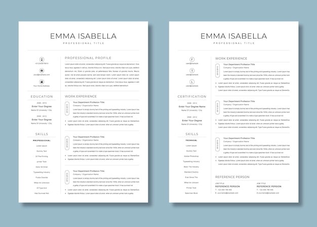 Vector plantilla del curriculum vitae