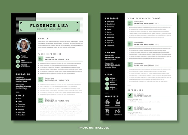 Vector plantilla del curriculum vitae