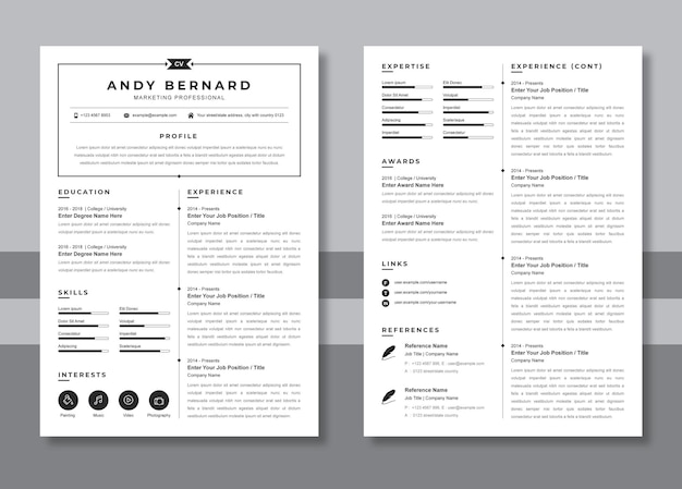 Plantilla del curriculum vitae