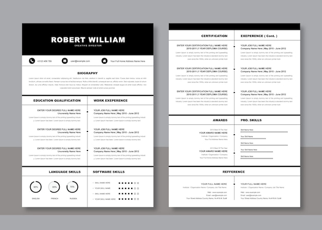 Plantilla del curriculum vitae