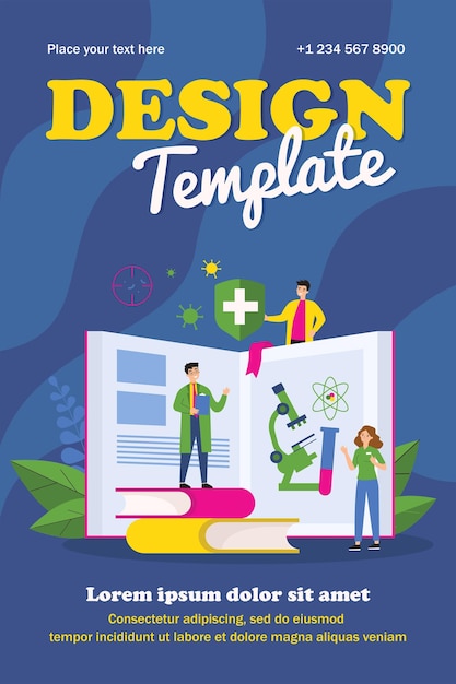 Plantilla de curso de medicina para personas pequeñas aprendiendo