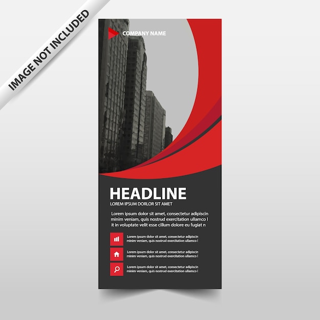 Plantilla de curva roja Roll Up Banner