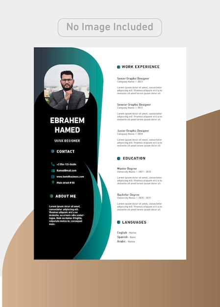 Plantilla de CV de diseñador con colores de lujo