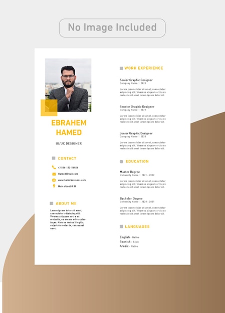 Plantilla de CV de diseñador con colores de lujo