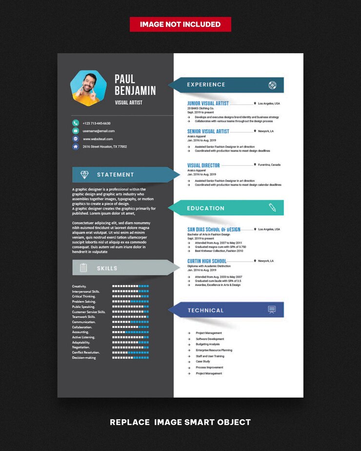 Vector plantilla cv minimalista