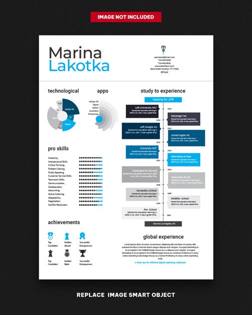 Vector plantilla cv minimalista