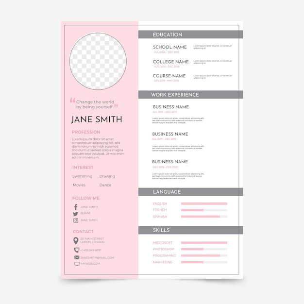 Plantilla CV minimalista