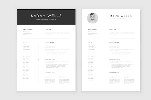 plantilla de CV minimalista