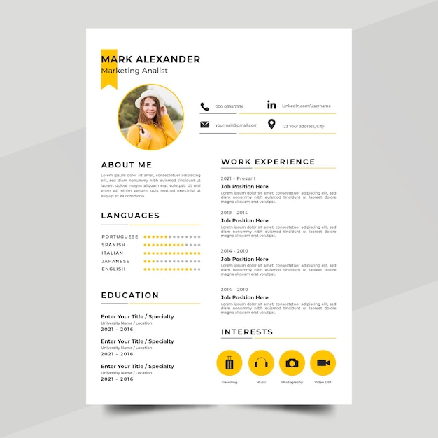 Plantilla CV minimalista