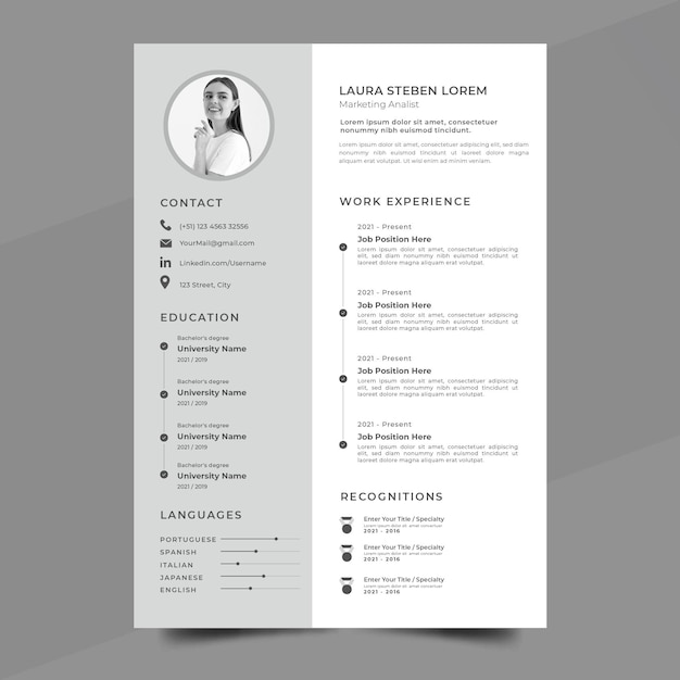 Plantilla cv minimalista