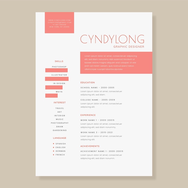 Plantilla CV minimalista