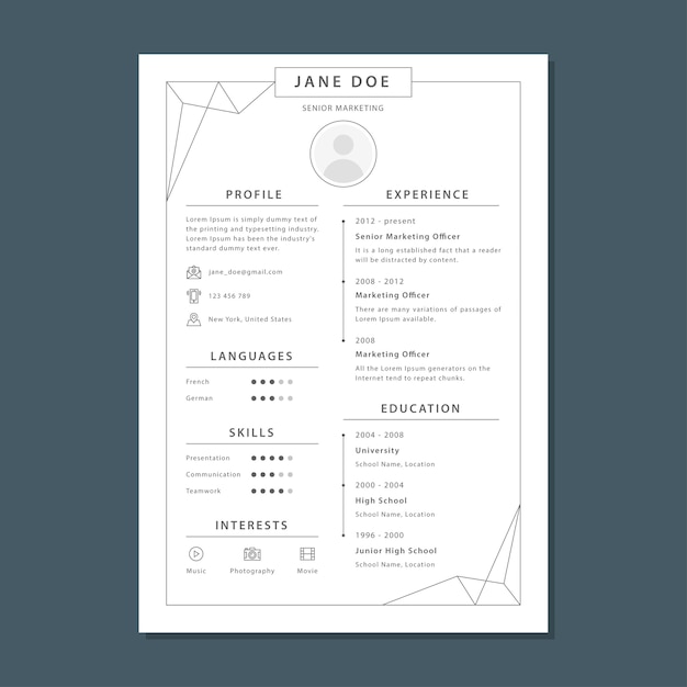 Plantilla CV minimalista