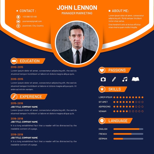 Vector plantilla cv online